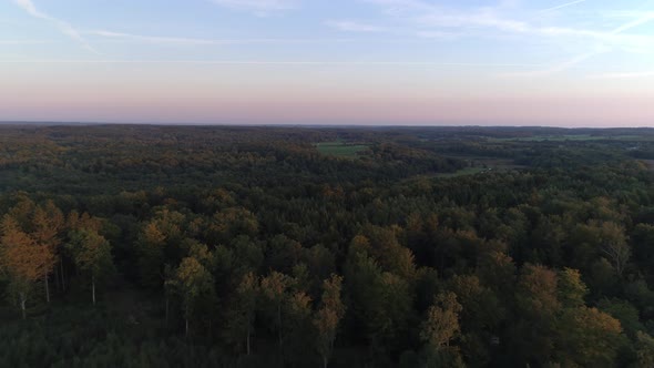 Aerial Landscape and River in Southern Sweden