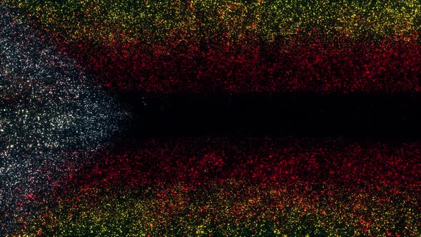 Zimbabwe Flag With Abstract Particles