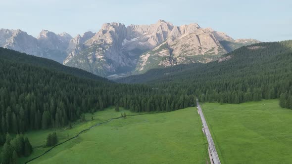 Lake of Misurina, aerial view of Dolomites alt