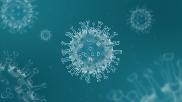 Coronavirus ( Covid – 19 ) 4K Looped Background  - Light Turquoise