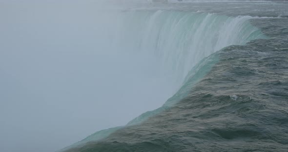 Close view of the waterfall top at Niagara Falls, Canada