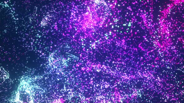 4k Purple Glow Fluid Particles