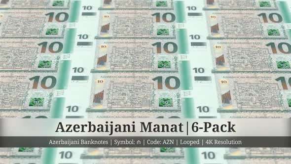 Azerbaijani Manat | Azerbaijan Currency - 6 Pack | 4K Resolution | Looped alt
