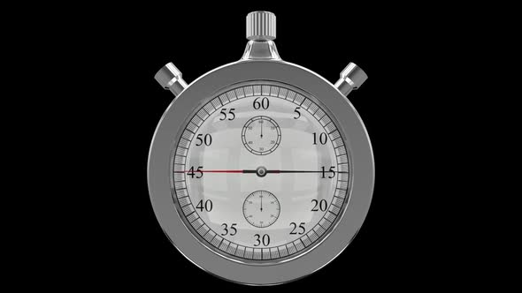 60 Second Countdown Clock - Silver Stop Watch Alpha Loop