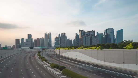 Beautiful moment of Singapore and business and financial district, alt