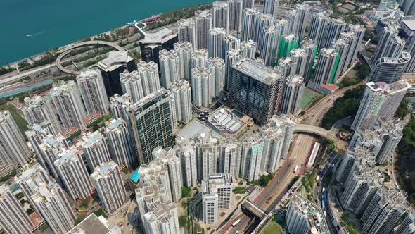 Top view of city in Hong Kong alt