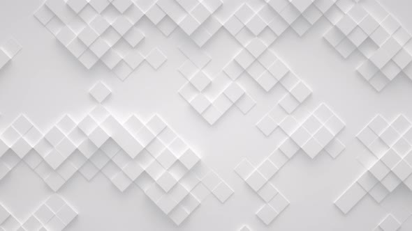 Abstract motion background from random moving cubes, seamless loop animation alt