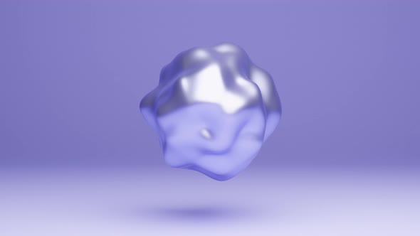 fluid violet sphere above a Very Peri pastel background