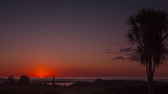 Red sunset timelapse