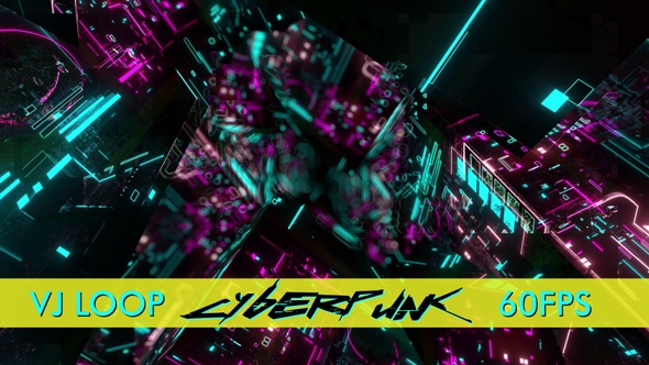 Cyberpunk Neon Dark Tunnel Vj Loop alt