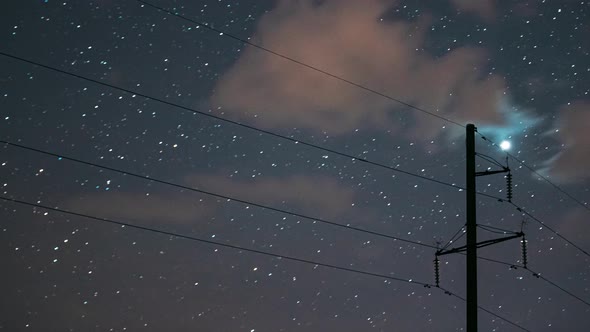 Night Starry Sky With Glowing Stars alt