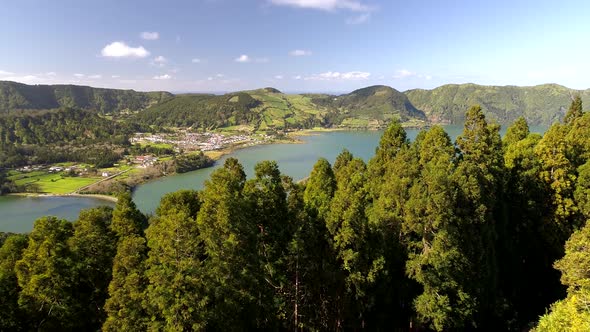 Lagoa Das Sete Cidades - Lakes and Town on Sao Miguel Island, Azores. alt