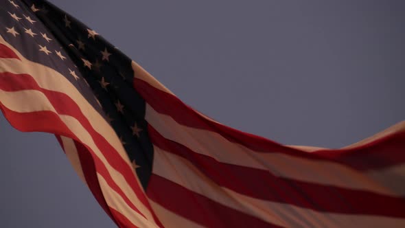 American Flag Waving in Wind USA