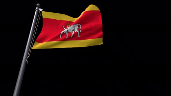 Flag Of Kaunas City (Lithuania)  With Alpha Channel 4K alt