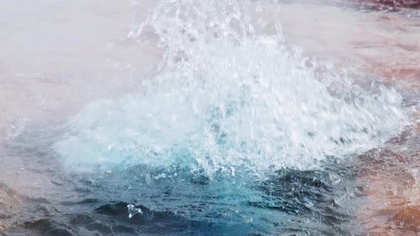 Geothermal Area in Iceland Stunning Boiling Clear Water in Sulfur Valley alt