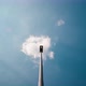 Bottom view of a blue sky with moving clouds over a streetlight, Timelpase - VideoHive Item for Sale
