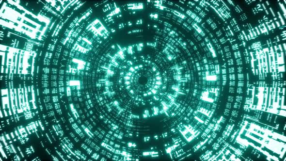 Futuristic Digital Text Tunnel 4K alt