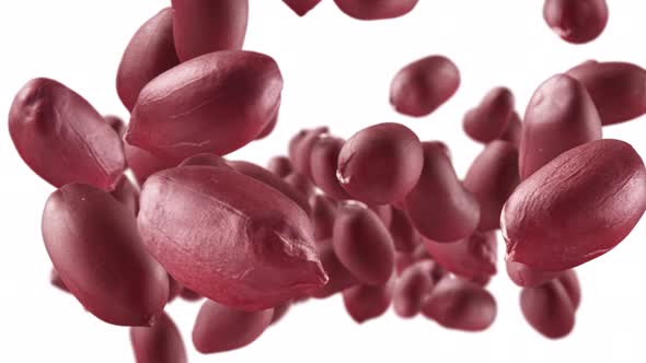 Flying of Peanuts in White Background with Alpha Channel alt