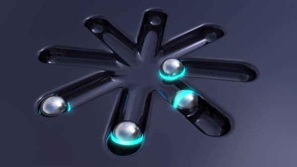 Looped 3D animation with metal balls