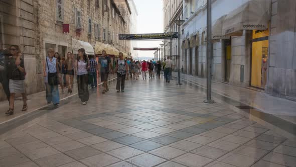 4K Timelapse walking through the streets of Split, Dalmatia, Croatia