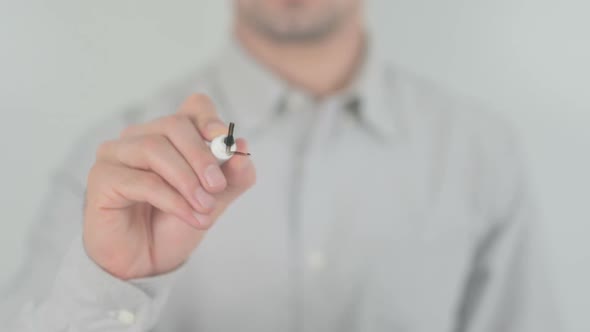 Are You A Leader Or A Follower Man Writing on Transparent Screen alt