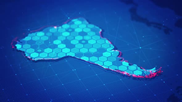 Digital Hexagons In South America Map alt
