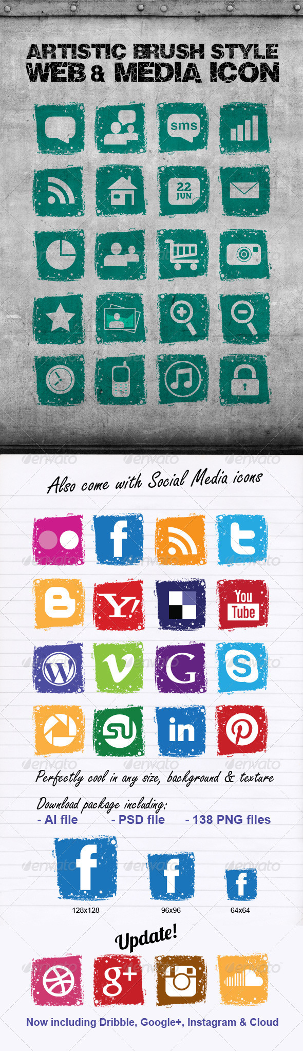 Grunge Style Icons - Web Icons
