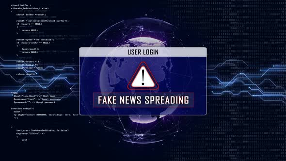 Fake News Spreading Text and User Login Interface