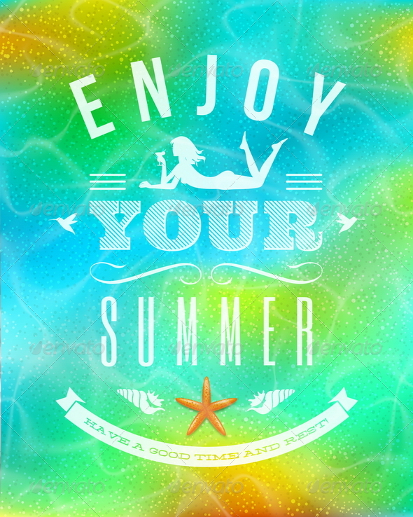 Summer Holidays Lettering Emblem - Travel Conceptual
