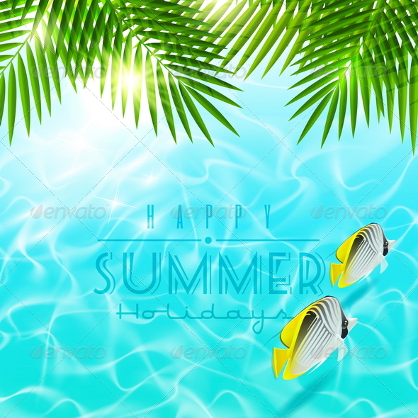 Summer Holiday Design With Tropical Fishes - Nature Conceptual