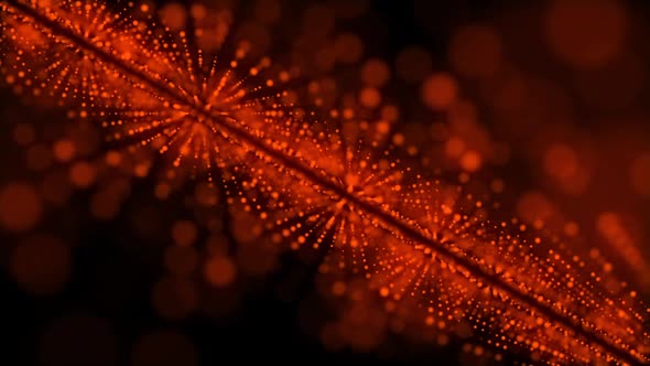 Bright Orange Background Of Particles