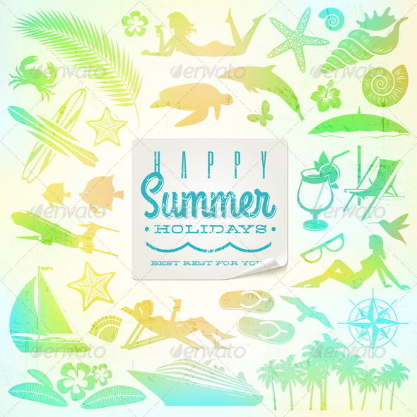 Rest and Travel Vector Set - Travel Conceptual