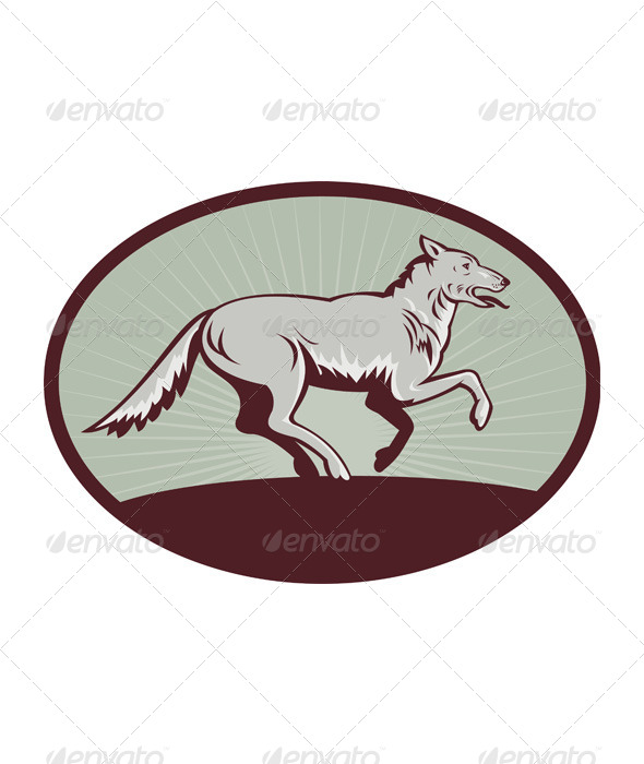 Wild Dog Wolf Retro - Animals Characters