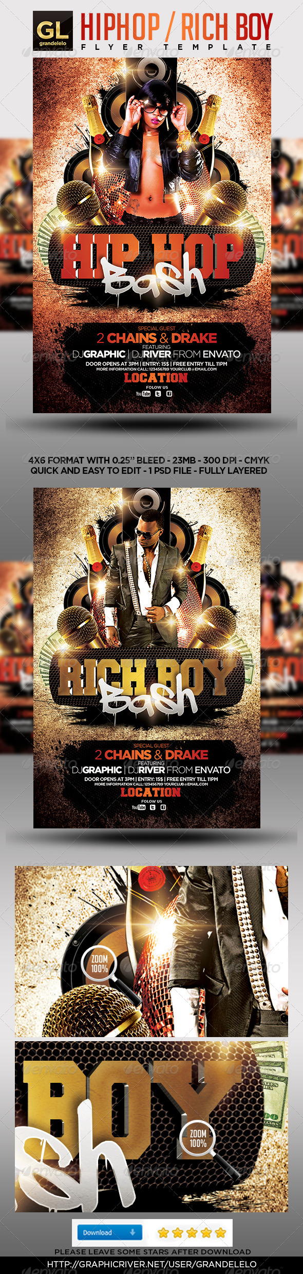 HipHop Flyer Template - Clubs & Parties Events