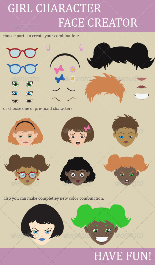Character Girl Face Creation - People Characters