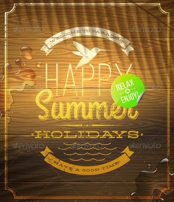 Summer Holidays Lettering Emblem - Travel Conceptual