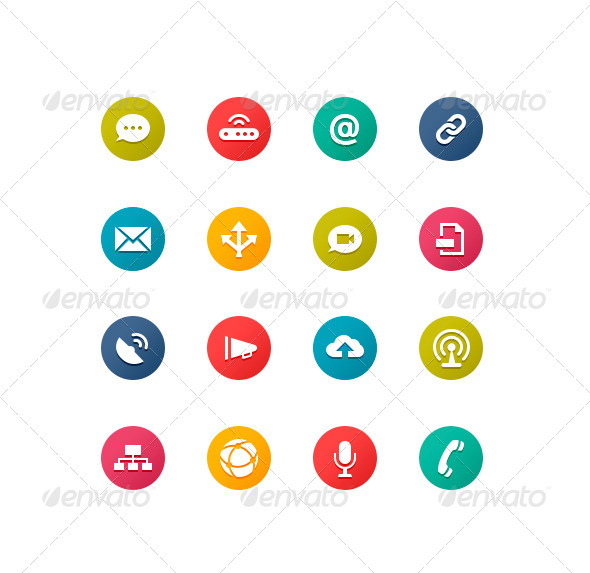 Flat Communication Icons - Icons
