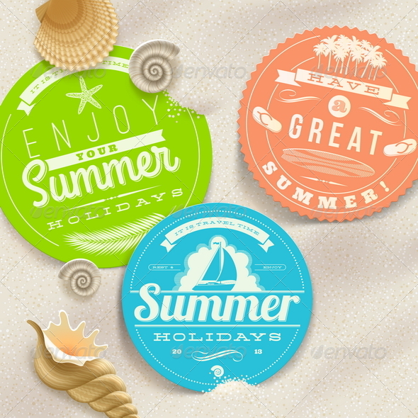 Summer Vacation and Travel Labels - Travel Conceptual
