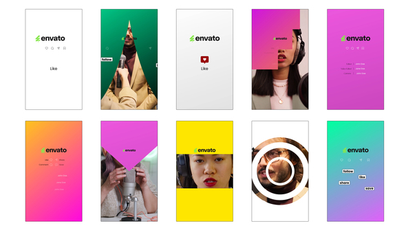 Instagram Reel - Youtube Shorts Endscreen Elements template preview