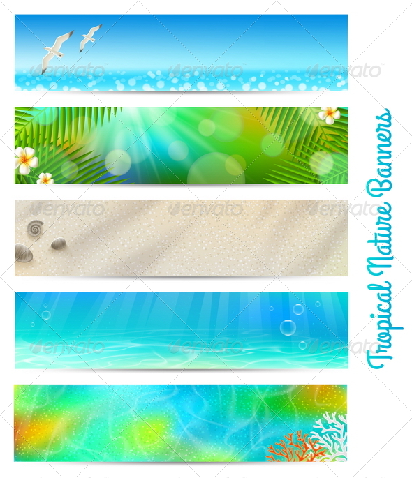 Banners with Tropical Natures - Nature Conceptual