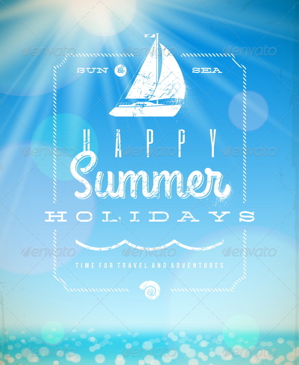 Summer Holiday Vector Illustration - Travel Conceptual
