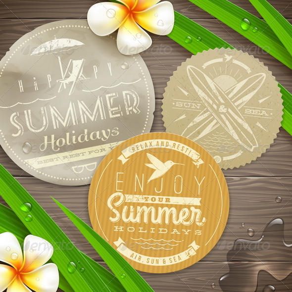 Vintage Vacation and Travel Paper Labels - Travel Conceptual