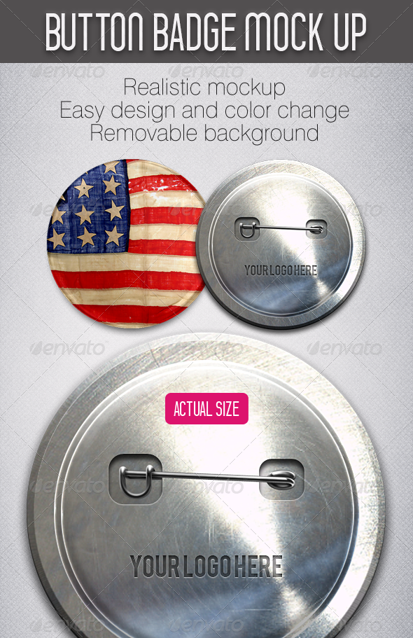 Button Badge Mockup - Miscellaneous Product Mock-Ups
