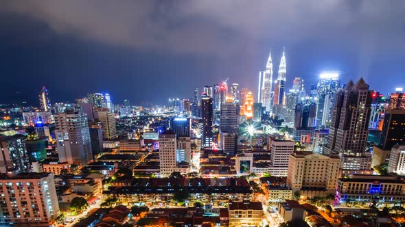 Night Timelapse Capital of Malaysia Kuala Lumpur, Stock Footage | VideoHive