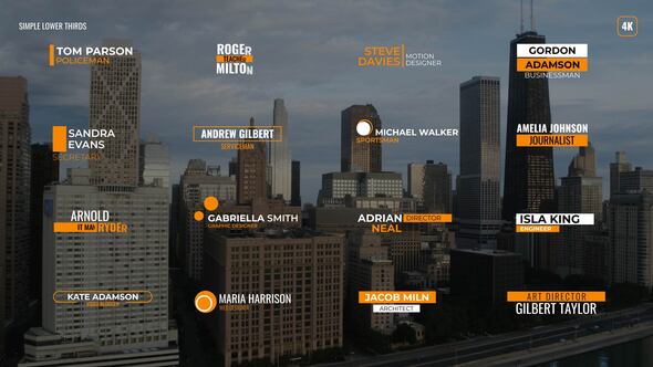 Simple Lower Thirds Titles template preview