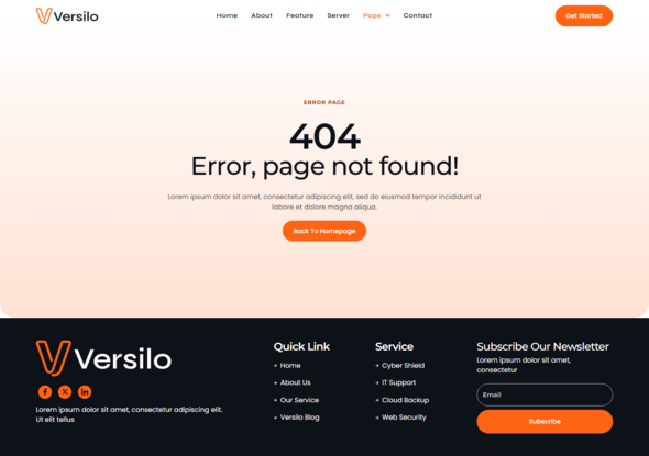 Versilo - VPN Service & Proxy Security Elementor Template Kit