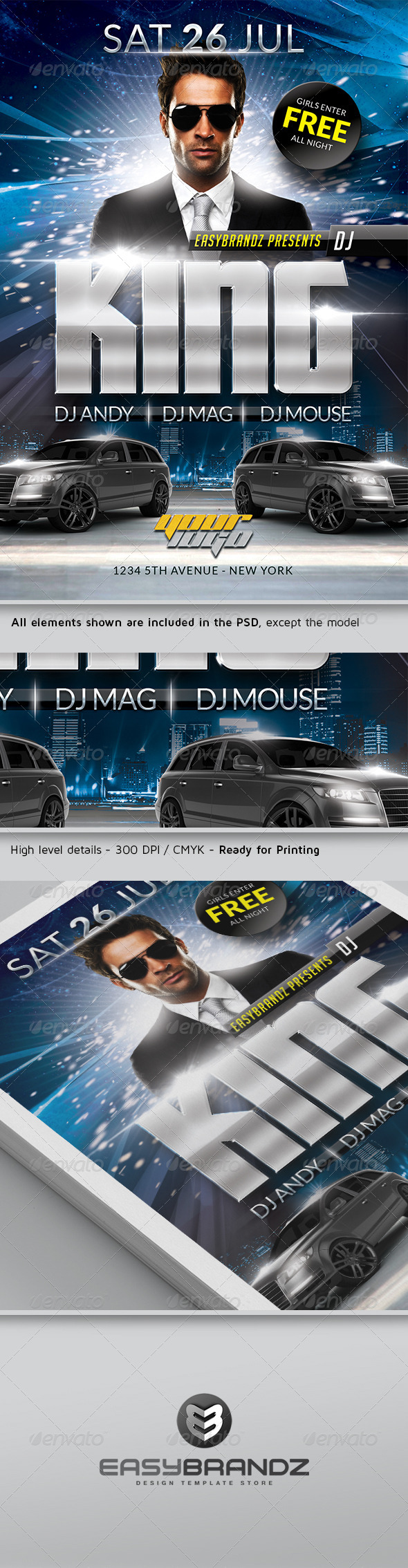 DJ King Flyer Template - Events Flyers