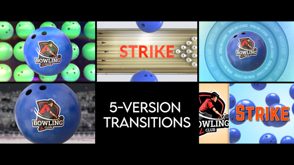 Bowling Transitions - 5 Versions Elements template preview