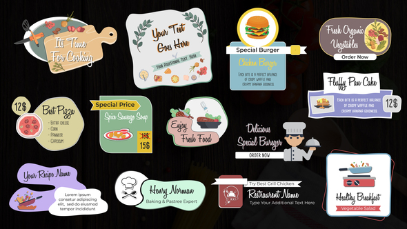 Cooking Show Titles Elements template preview