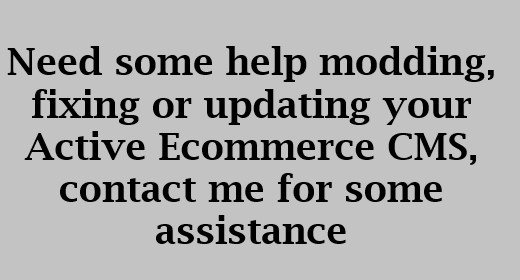 Active Ecommerce Modding, fixing and updating